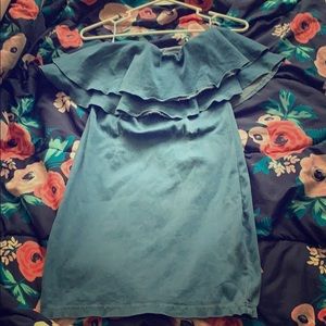 Ruffled tube top dress